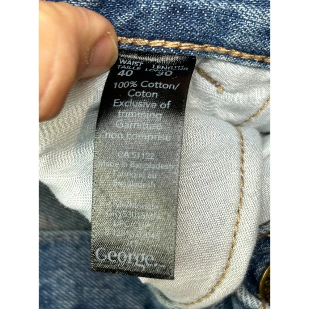 George Mens Carpenter Jeans Blue Denim Straight Leg Work‎ Pants Size 40x30